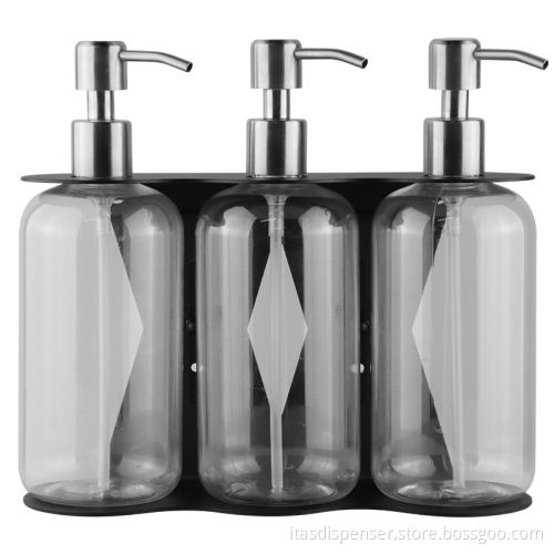 Factory Price Wall-Mounted Triple Liquid Soap Dispenser Bottle for Hotel